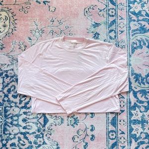 (SOLD) SKIMS Boyfriend Long Sleeve T-Shirt in Cherry Blossom in M